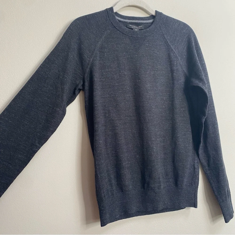 Men's Banana Republic Charcoal Grey Organic Cotton Crew-Neck Sweater Size XXS